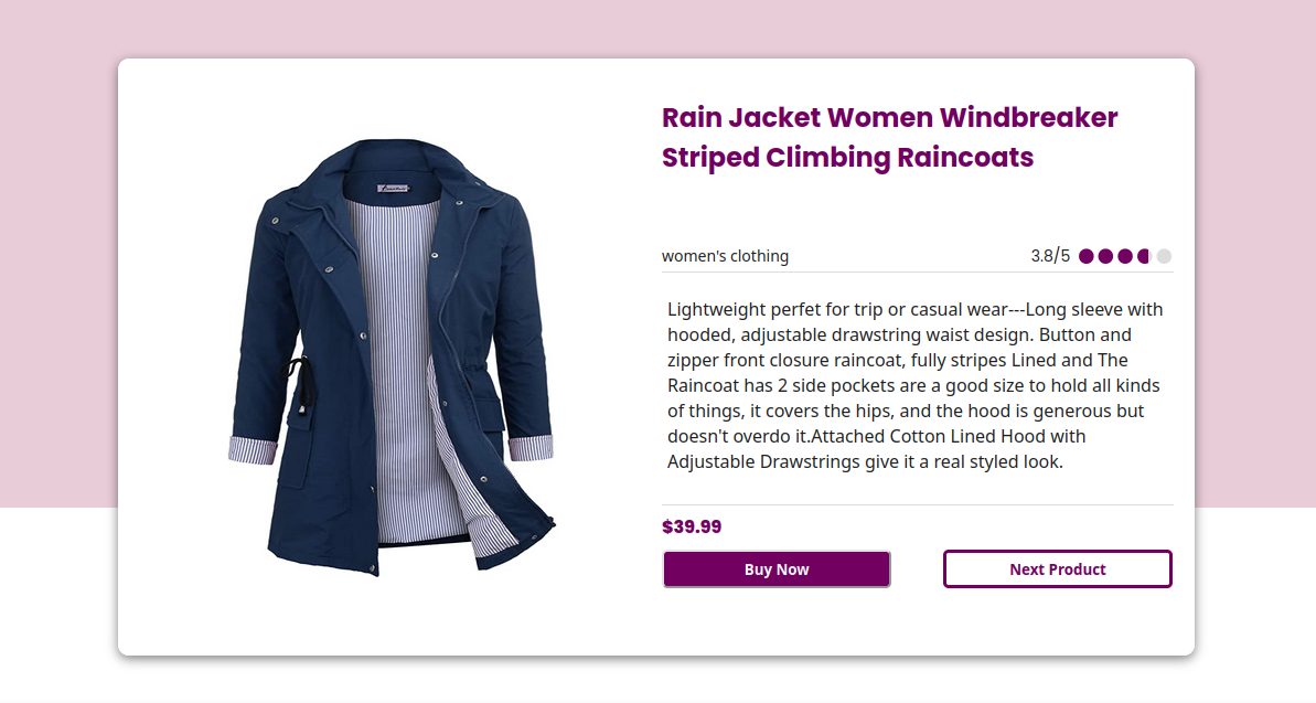 E-Commerce Catalog interface showing product listings and shopping features